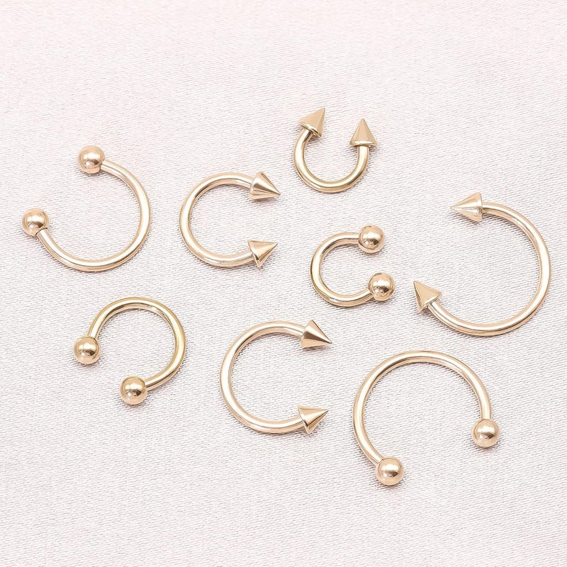 BLISI G23 Solid Titanium Eyebrow Piercing Jewelry, Gokd Black Rose Gold Silver Pink Rainbow Eyebrow Rings 16G Curved Barbell,Tiny Vertical Labret Lip Jewelry Rook Piercing Jewelry for Women and Men - Image 5